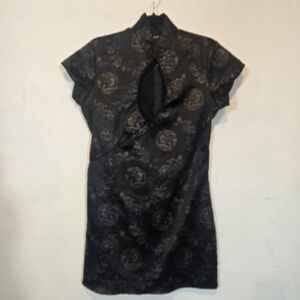 Vintage Fredericks Of Hollywood Short Sexy Black Asian Dress